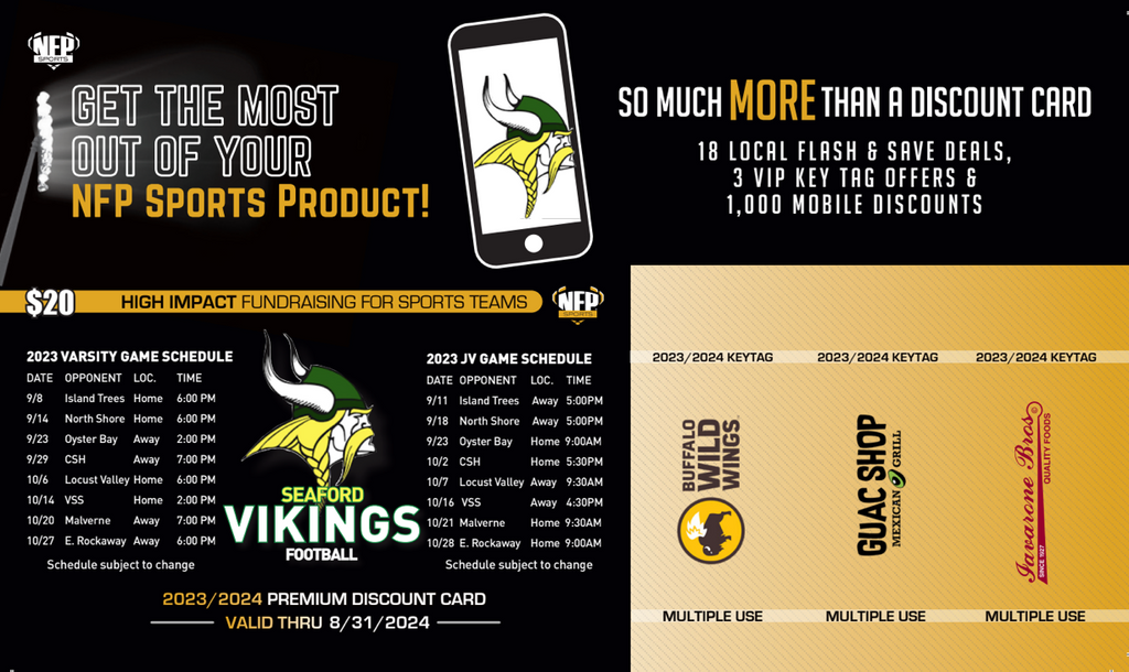 Seaford Vikings Football Premium Discount Card 2023 – NFP Brands