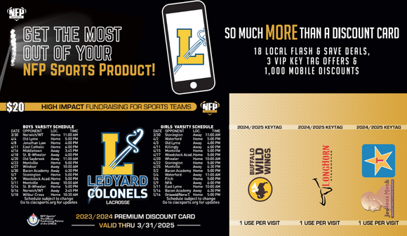 Ledyard Boys' Lacrosse Premium Discount Card 2024