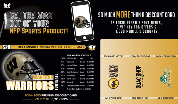 2024 Wantagh Warriors Football Premium Discount Card