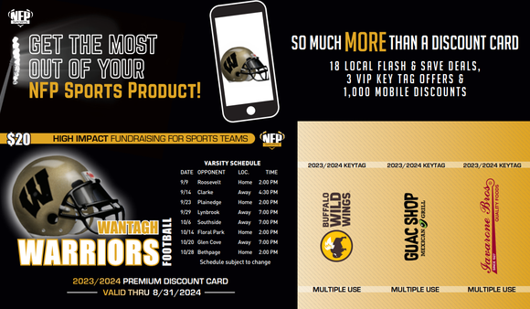 Wantagh Warriors Football Premium Discount Card 2023