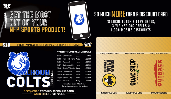 2025 Calhoun Colts Football Premium Discount Card