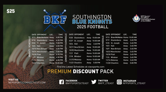 2025 Southington Blue Knights Football Premium Discount Pack