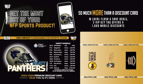 2025 Platt Panthers Football Premium Discount Card
